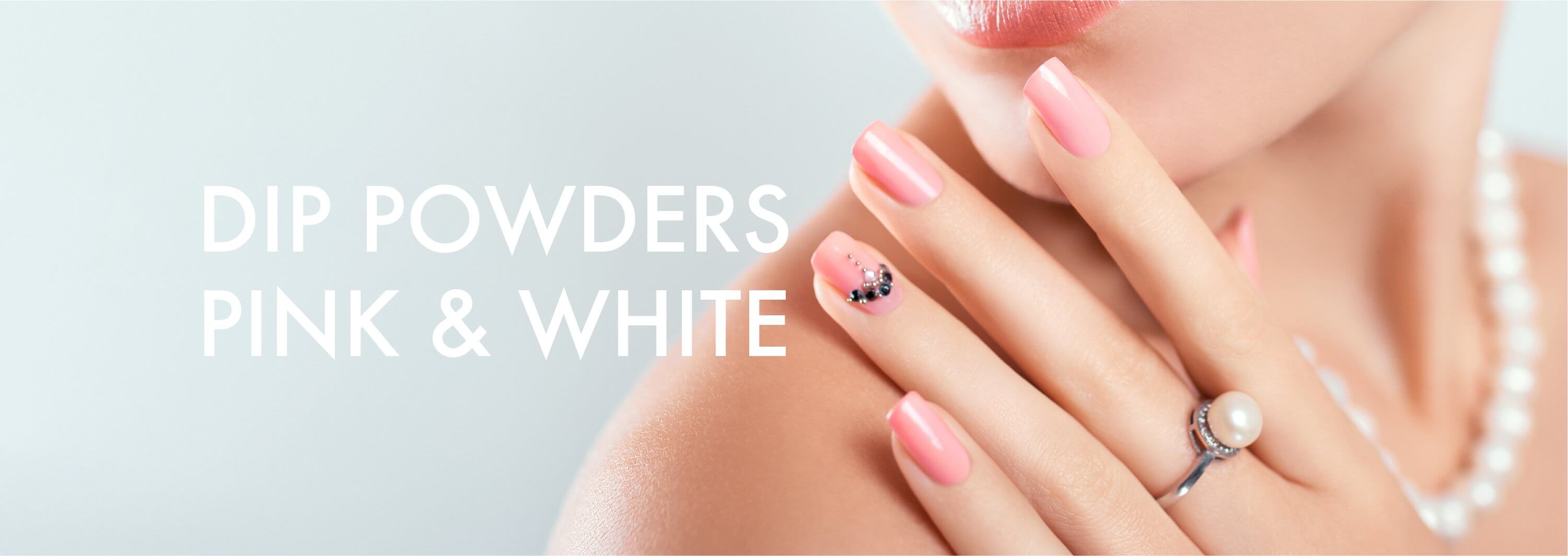 Dip Powder Pink White Nails Collection